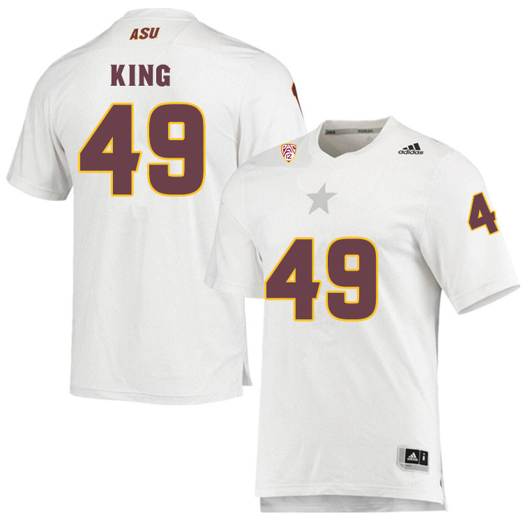 Men #49 Gage KingArizona State Sun Devils College Football Jerseys Sale-White
